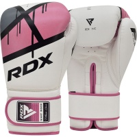 Перчатки тренировочные RDX F7 8oz бел/розов. (арт. BGR-F7P-8oz)